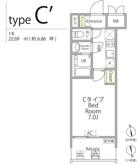 アプリーレ阿波座南の間取図