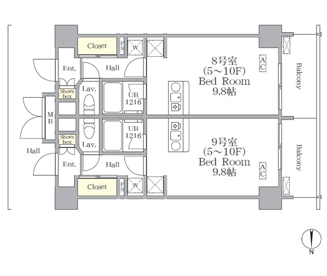 ＴＨＥ　ＭＵＴＵＡＬ　江坂の間取図