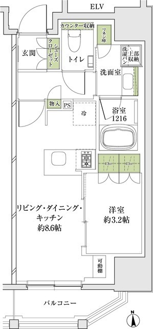 ザ・パークハビオ同心プレイスの間取図