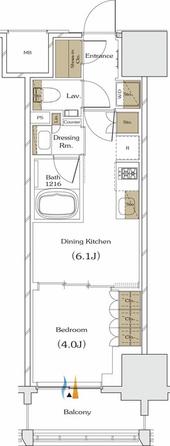 ザ・パークハビオ谷町六丁目クロスの間取図