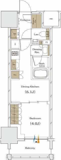 ザ・パークハビオ谷町六丁目クロスの間取図