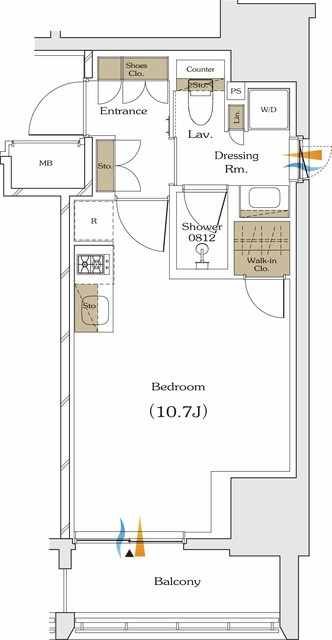 ザ・パークハビオ谷町六丁目クロスの間取図