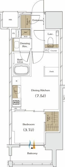 ザ・パークハビオ谷町六丁目クロスの間取図
