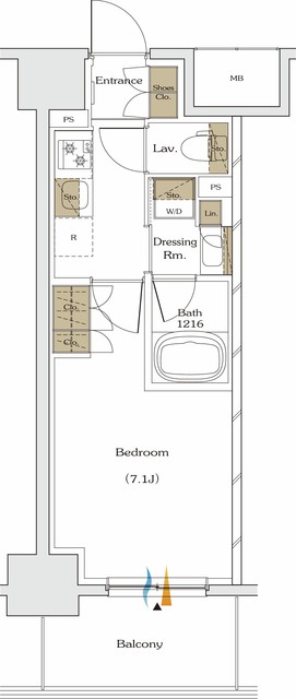 ザ・パークハビオ谷町六丁目テラスの間取図