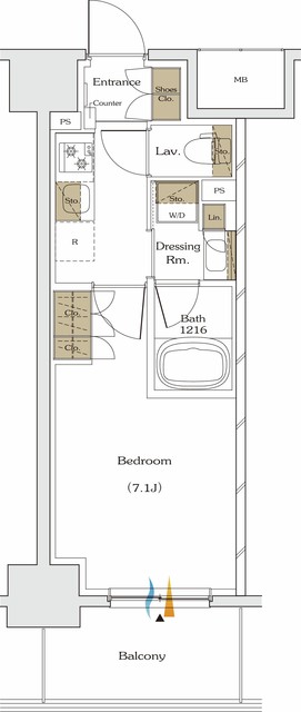 ザ・パークハビオ谷町六丁目テラスの間取図