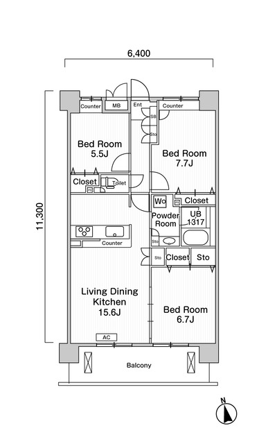 ミオーラ高槻の間取図