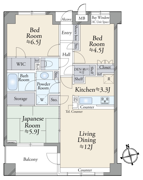 サンヴェール船橋夏見の丘壱番館の間取図