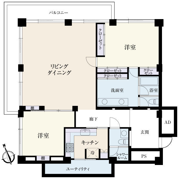 三田綱町パークマンションの間取図