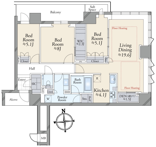 グランドメゾン上町一丁目タワーの間取図