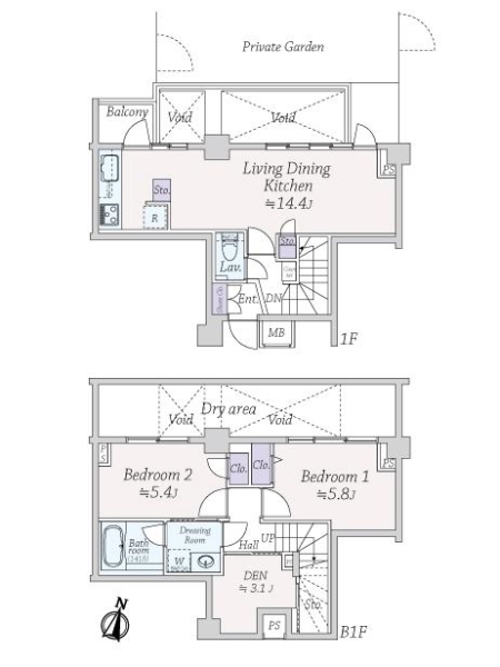 オープンレジデンシア武蔵小山の間取図