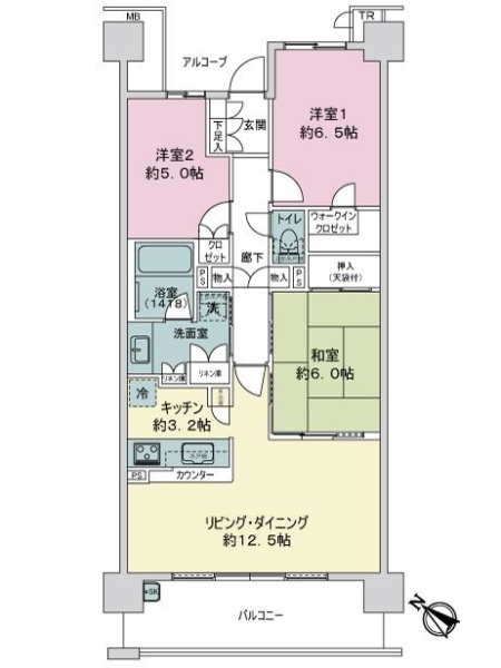 リライズガーデン西新井スカイレジデンスの間取図
