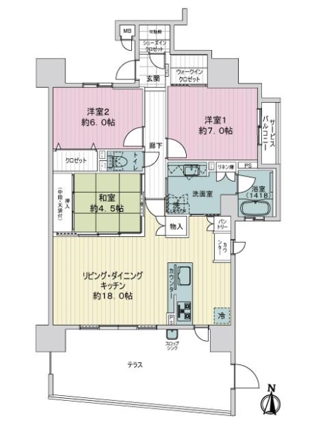 ユニーブル高畑の間取図
