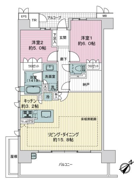 ローレルコート勝川駅前の間取図