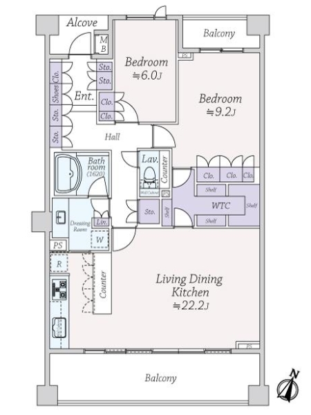パークハウス新町櫻雅の間取図