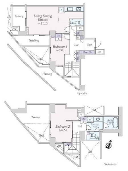 プラウド弦巻アベニューの間取図