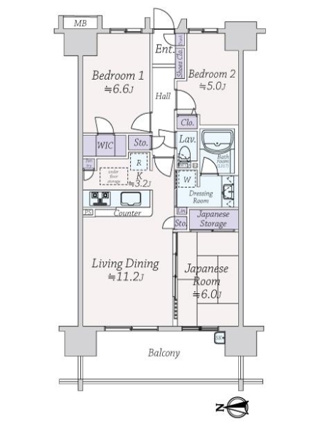 ザクスの間取図