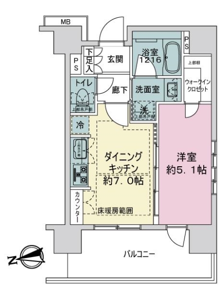 サンクレイドル上野２の間取図