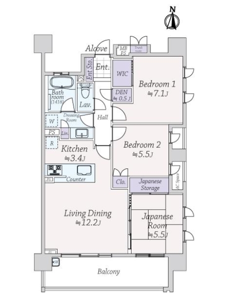 ライオンズ西宮北口室川町の間取図