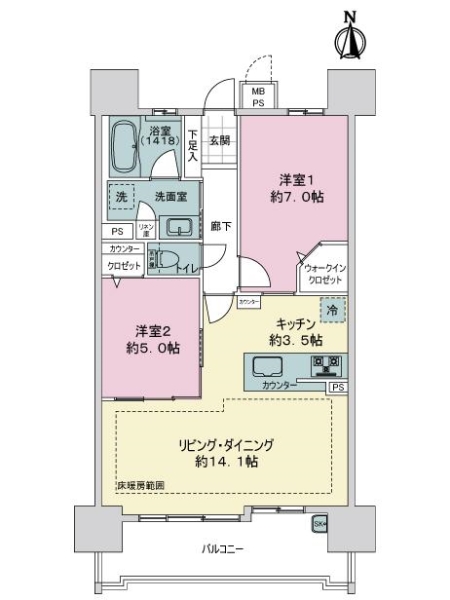 ライオンズミッドナゴヤレジデンスの間取図