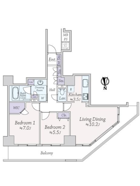 ライオンズタワー大島の間取図