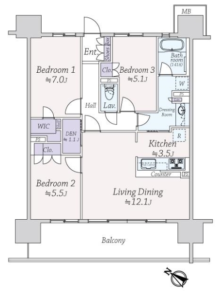 東京ミッドベイ　勝どきの間取図