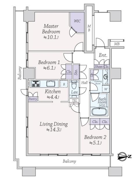 ラクシア品川ポルトチッタの間取図