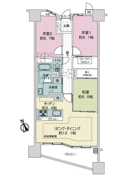 サーパス自由ヶ丘の間取図