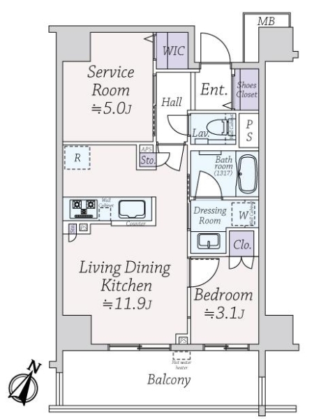 エクセレントシティ横濱大通り公園の間取図