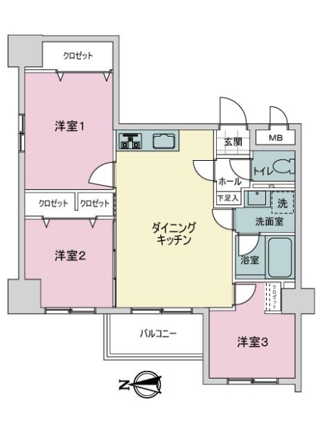 ライオンズマンション大森本町の間取図