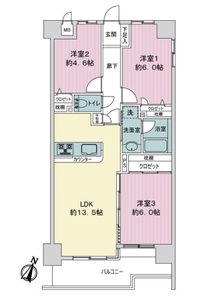 藤和シティコープ平尾駅前の間取図