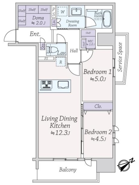 デュオヒルズ川口元郷ＥＳＴの間取図
