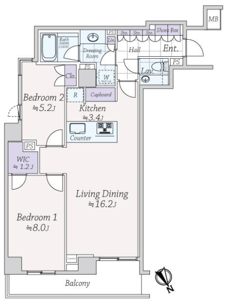 パーク　レ・ジェイド白金レジデンスの間取図