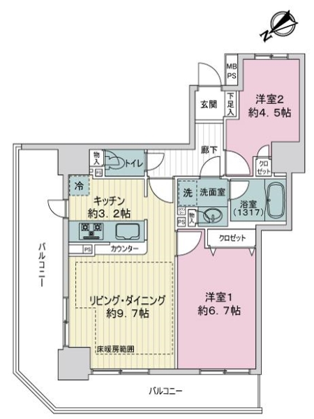 ライオンズタワー池袋の間取図