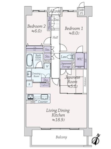 ワコーレ芦屋ディアハウスの間取図