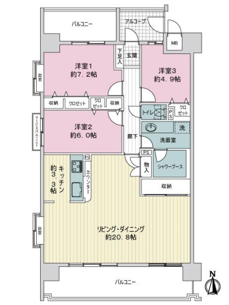 サンマンションアトレ高畑２番館の間取図