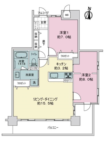 アルファライフ野芥駅の間取図