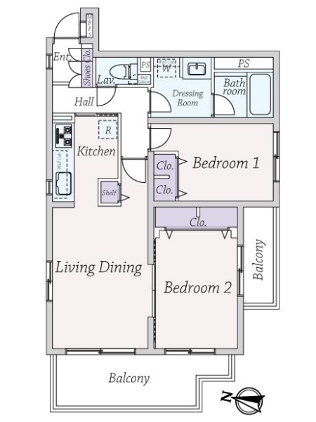 グランドベイス経堂レジデンスの間取図