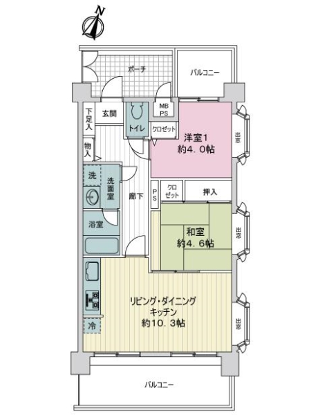 ライオンズマンション与野本町第６の間取図