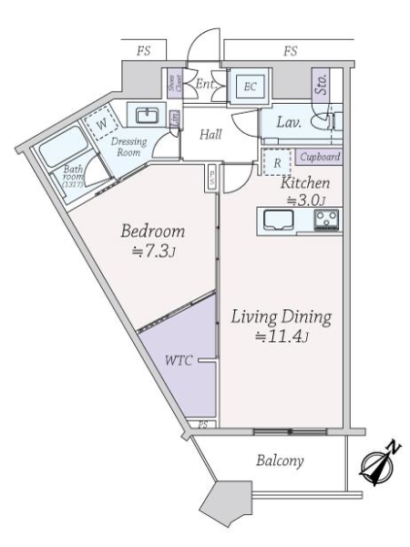 勝どき　ザ・タワーの間取図