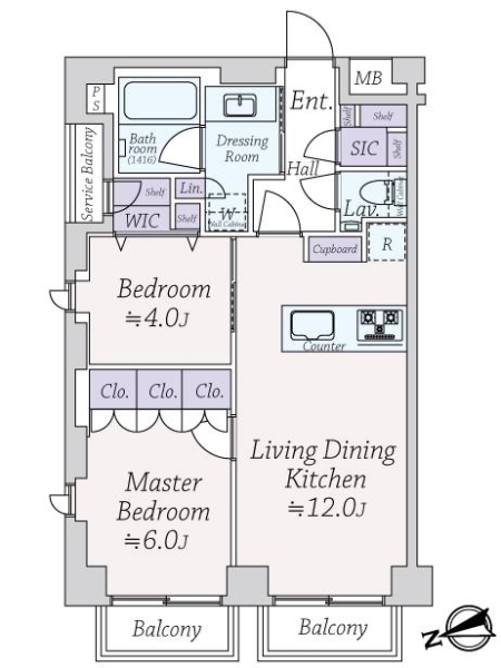 ＧＲＥＥＮＰＡＲＫ東日本橋ＳＱＵＡＲＥの間取図