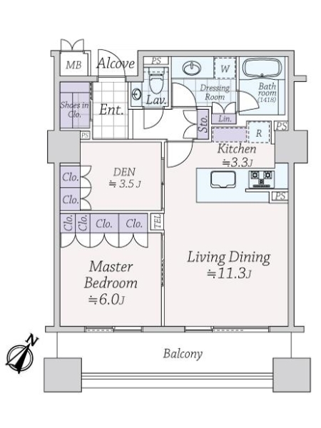 オリゾンマーレの間取図