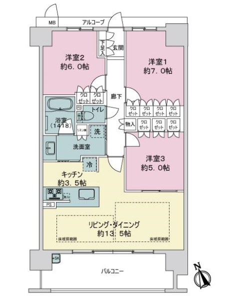 ファインシティ千里津雲台の間取図