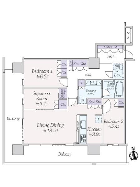 ヴィークタワー南堀江の間取図