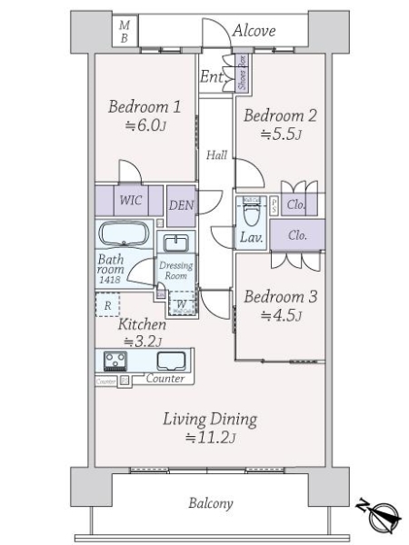 ヴェリテ津久野ｓｏｒａの間取図