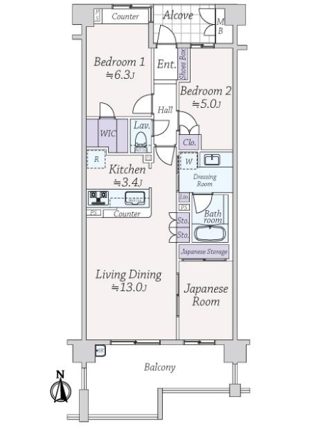 ローレルコート門戸厄神の間取図