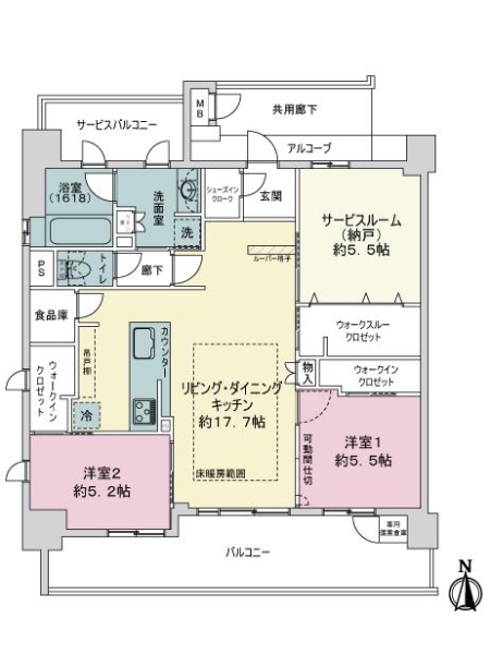 エステムコートパークウイングスの間取図