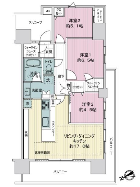 ルピアコート西葛西の間取図
