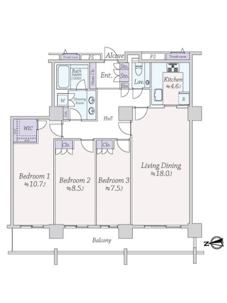 コスモポリス品川の間取図