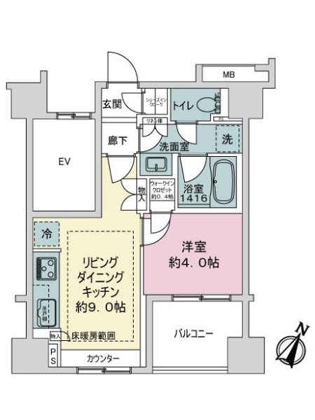 ＢＥＬＩＳＴＡ横浜弐番館の間取図