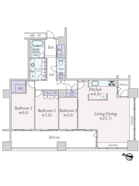 東京レジデンスの間取図